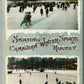 SKATING CANADIAN WINTER SPORT ANTIQUE POSTCARD