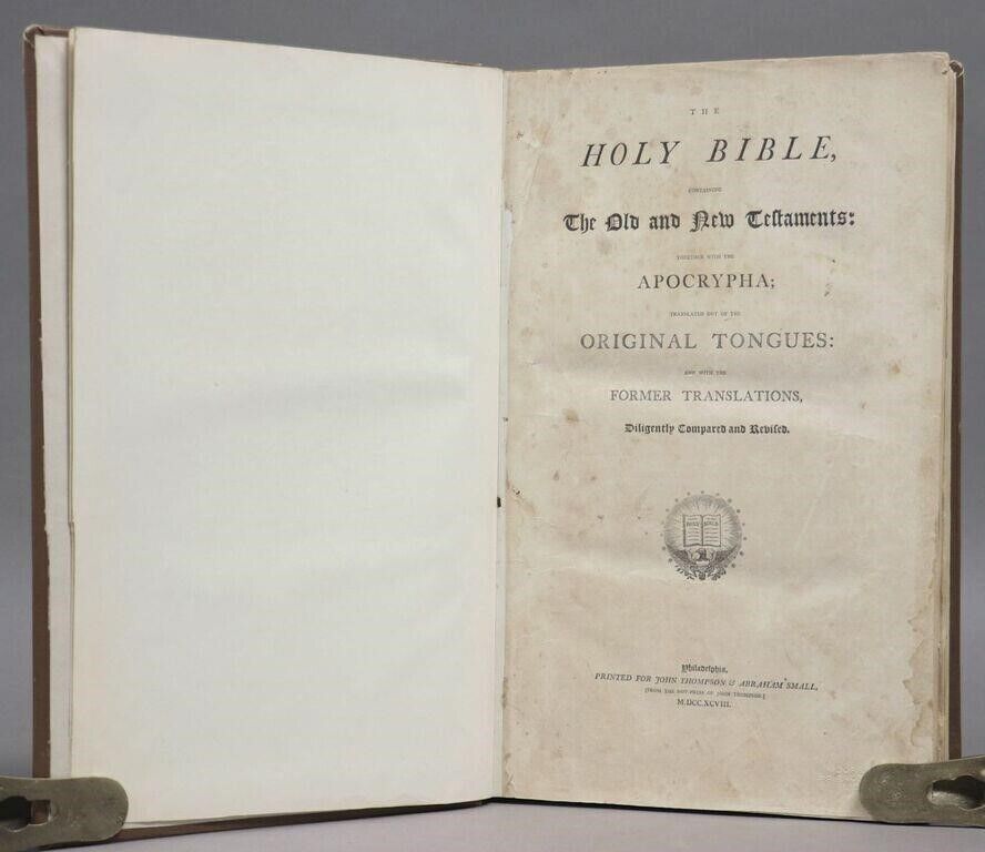 1798 BIBLE FIRST HOT PRESS EDITION LARGE FOLIO antique AMERICANA 18th cent. RARE