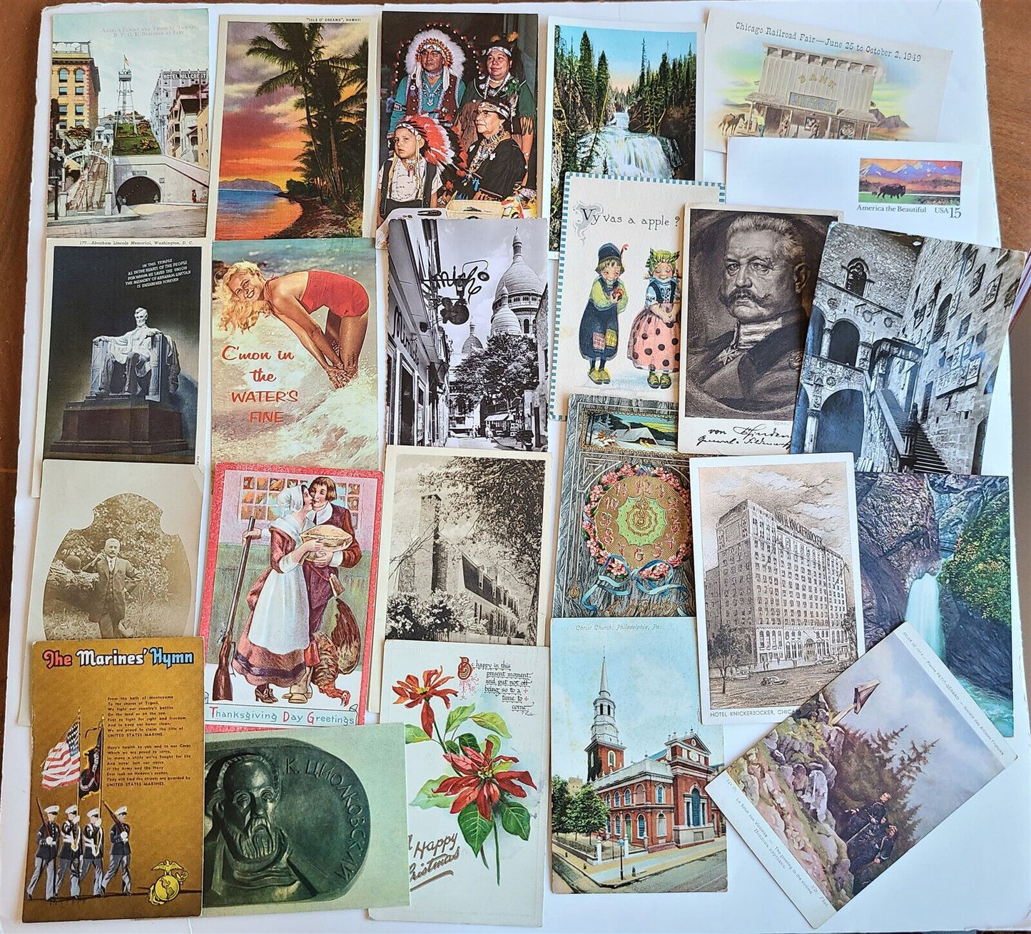 Lot of 510 ANTIQUE & VINTAGE POSTCARDS RPPC TOWN VIEWS GREETINGS mix