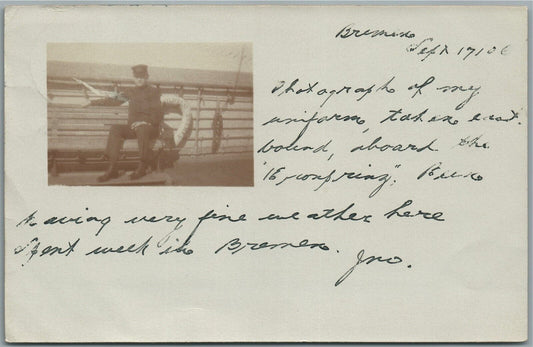 GERMAN SAILOR ANTIQUE REAL PHOTO POSTCARD RPPC