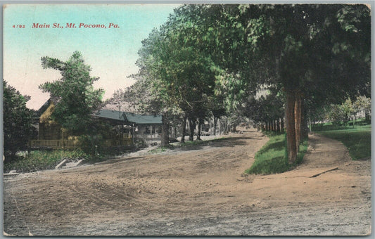 MT. POCONO PA MAIN STREET ANTIQUE POSTCARD