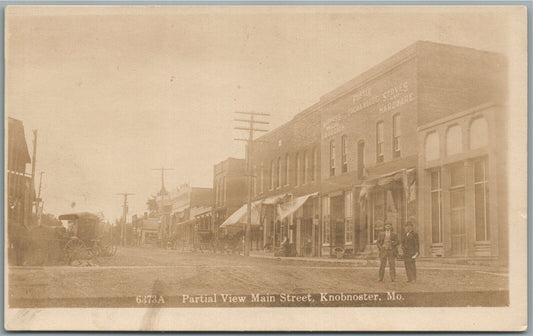 KNOBNOSTER MO MAIN STREET ANTIQUE REAL PHOTO POSTCARD RPPC