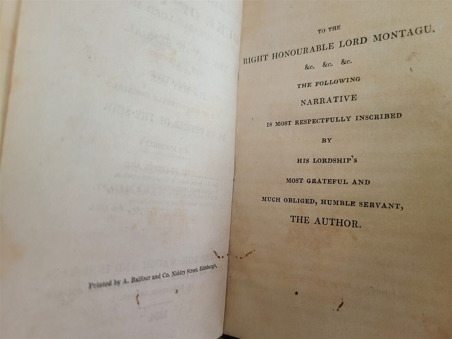 1834 NARRATIVE of LOSS of EAST INDIA COMPANY SHIP DUKE of YORK antique SHIPWRECK