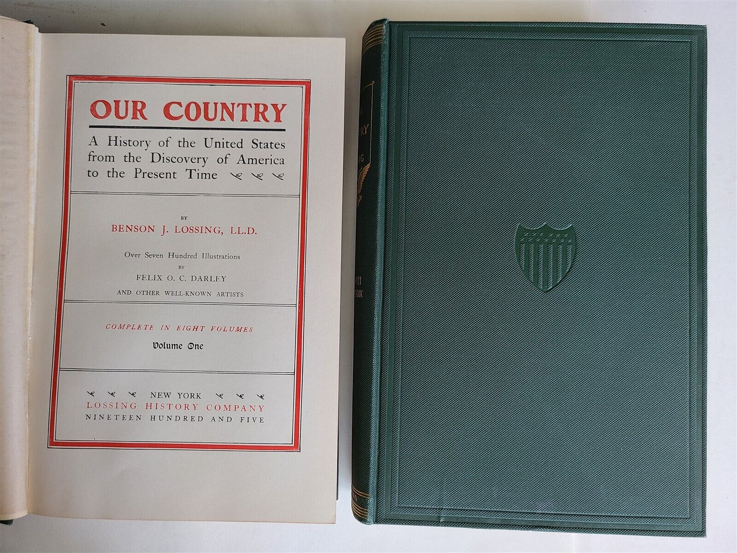 1905 OUR COUNTRY 8 volumes by LOSSING edition de luxe LTD ED antique ILLUSTRATED