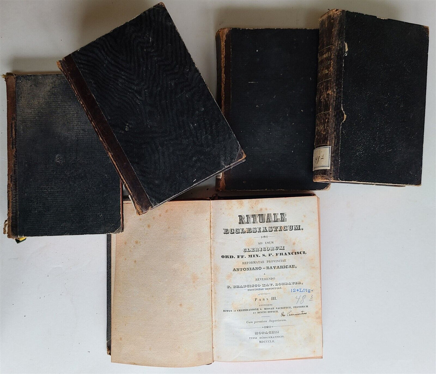 1851-1852 RITUALS ECCLESIASTICUM 5 VOLUMES antique