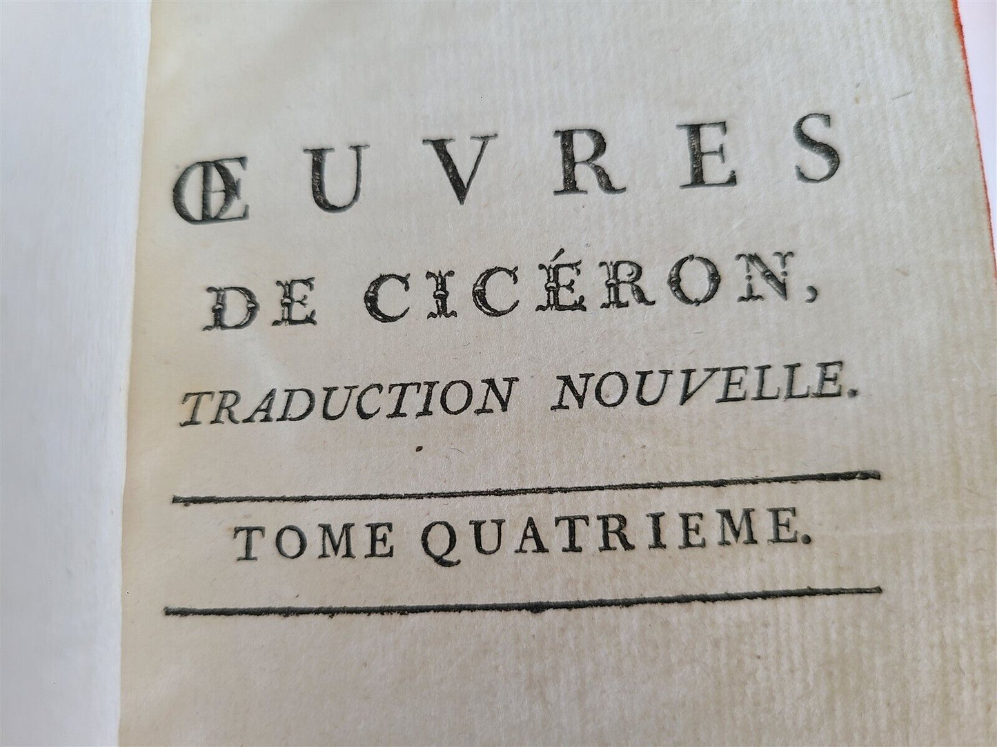 1783 WORKS of CICERO 8 VOLUMES in FRENCH antique