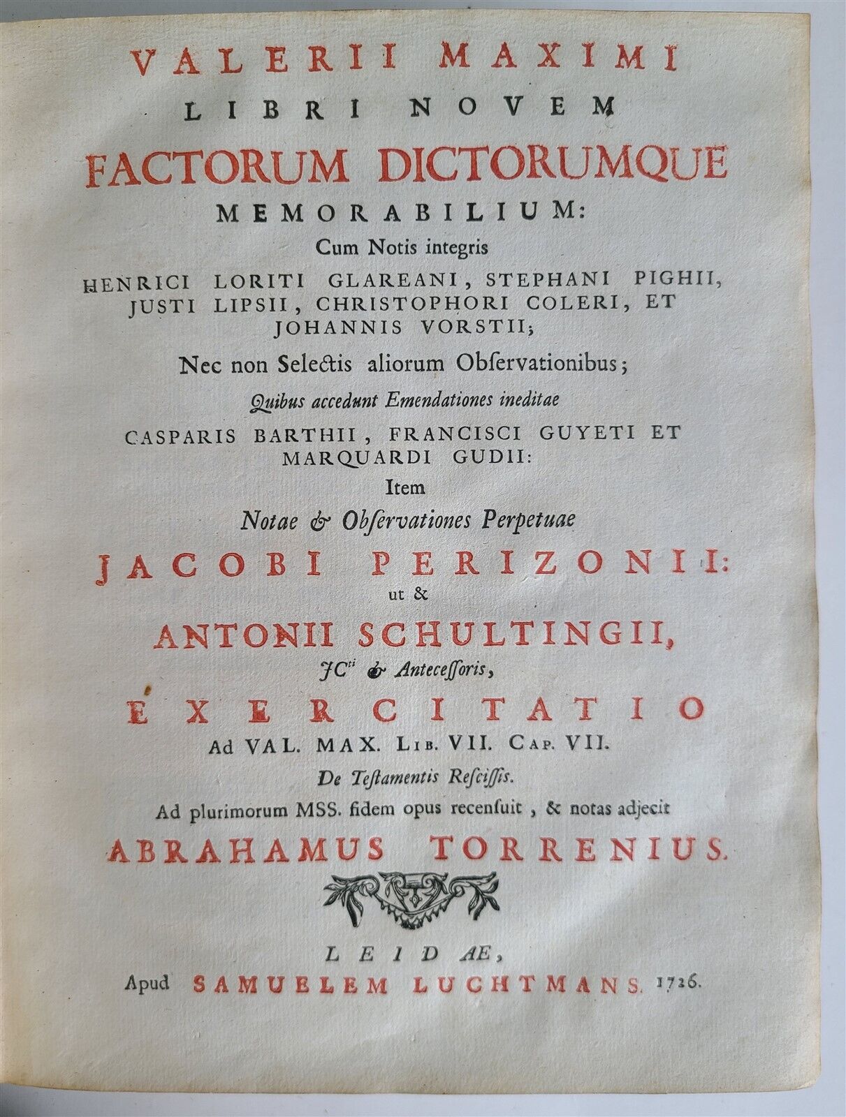 1726 VALERIUS MAXIMUS Dictorum Factorumque Memorabilium antique VELLUM BINDING