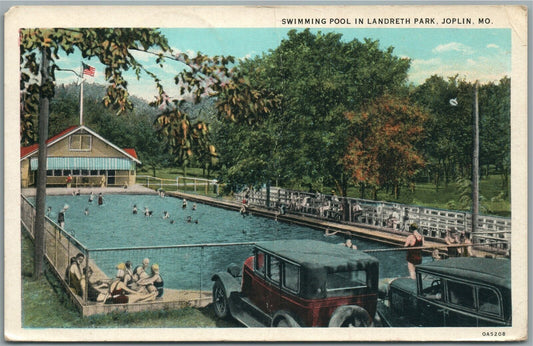 JOPLIN MO SWIMMING POOL IN LANDRETH PARK ANTIQUE POSTCARD