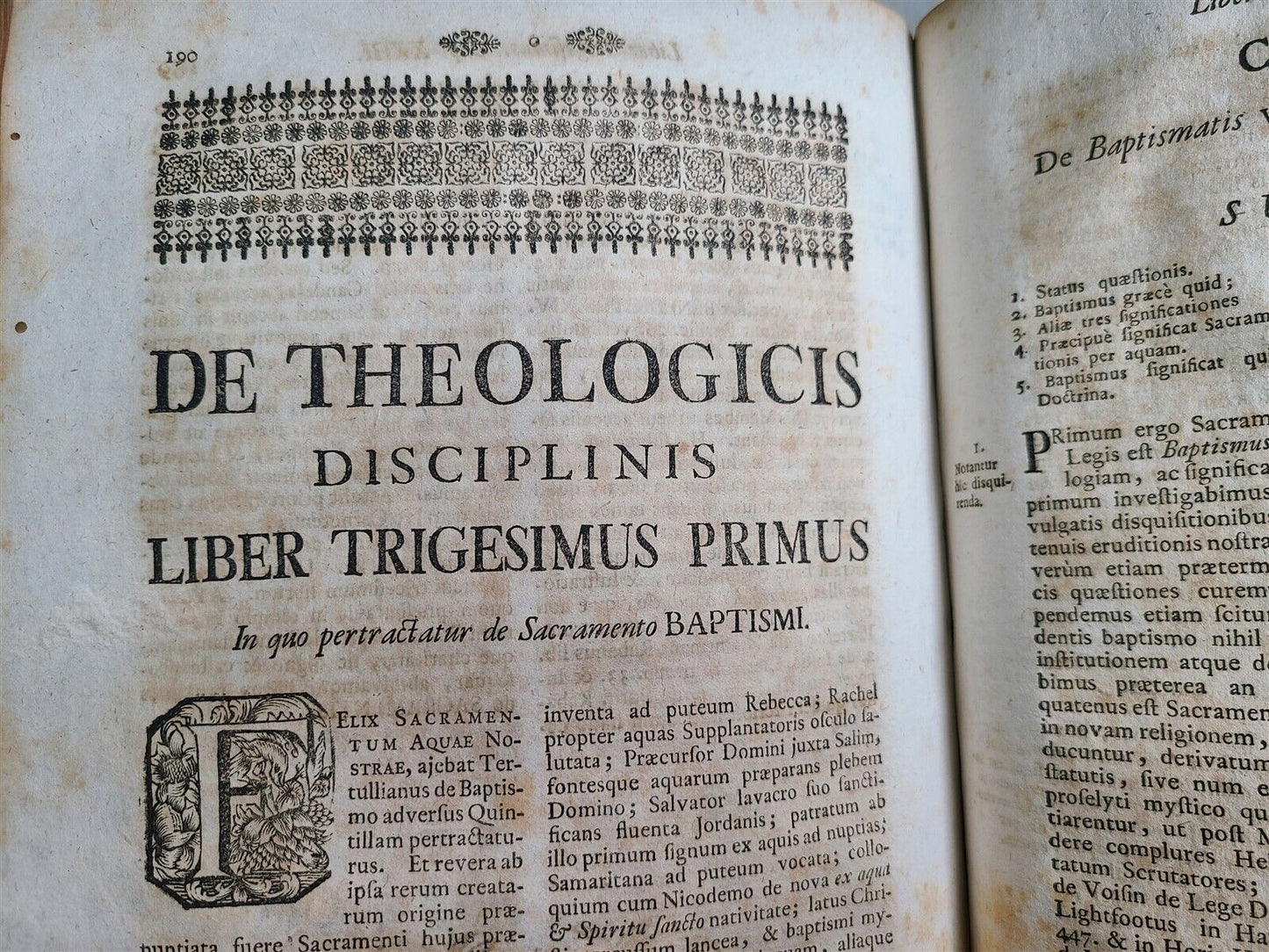 1749-50 THEOLOGY Theologia historico-dogmatico-scholastica 5 FOLIO VOLS antique