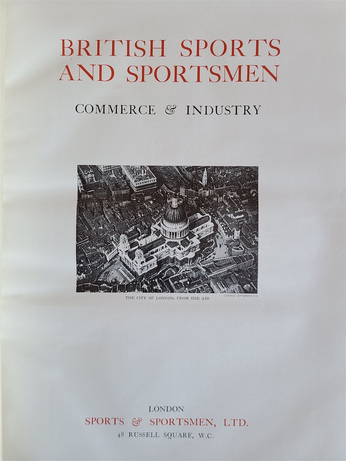 BRITISH SPORTS & SPORTSMEN antique COMMERCE & INDUSTRY ILLUSTRATED MASSIVE FOLIO