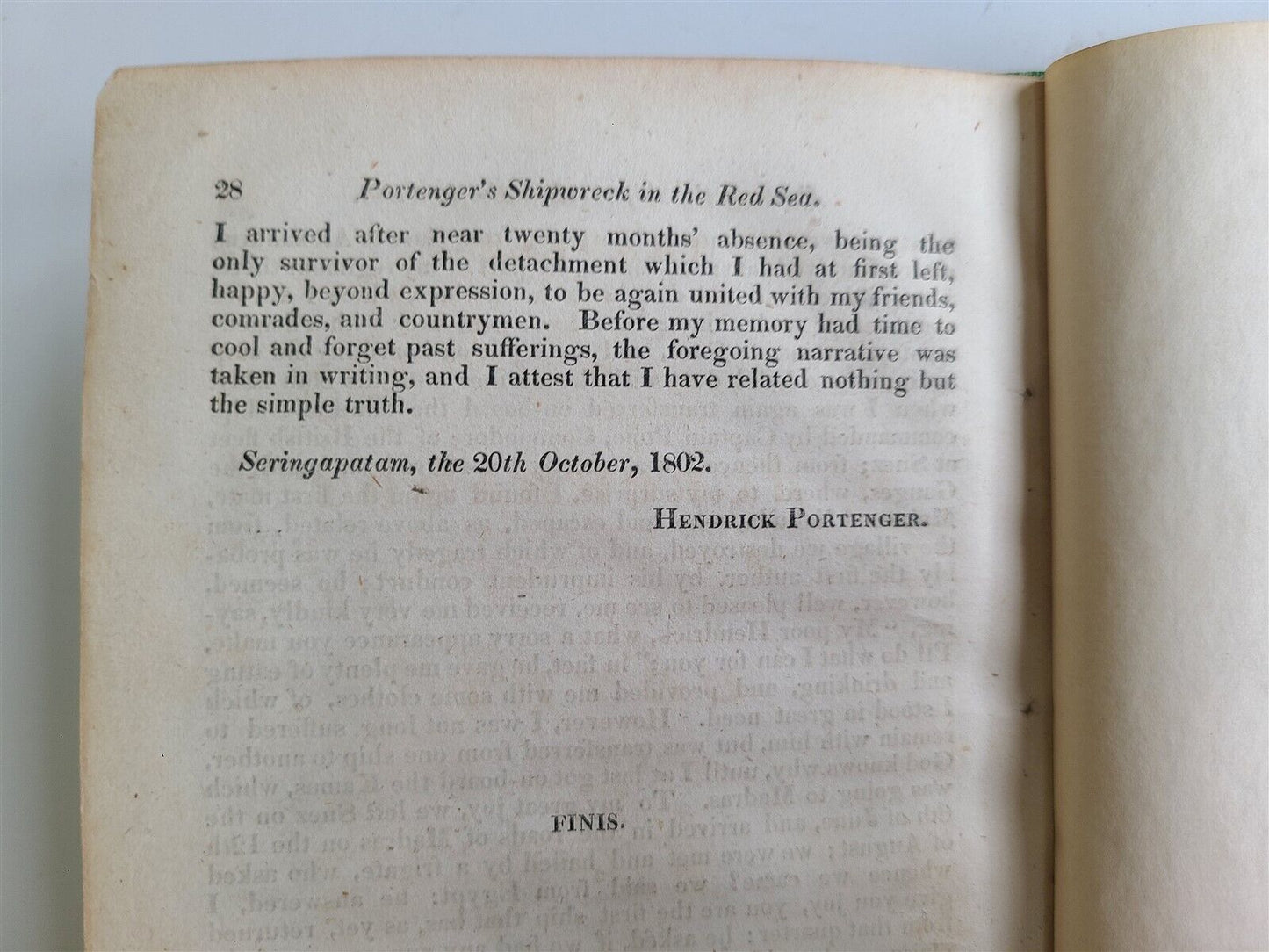 1819 NARRATIVE of SUFFERINGS & ADVENTURES oh HENDERICK PORTENGER antique