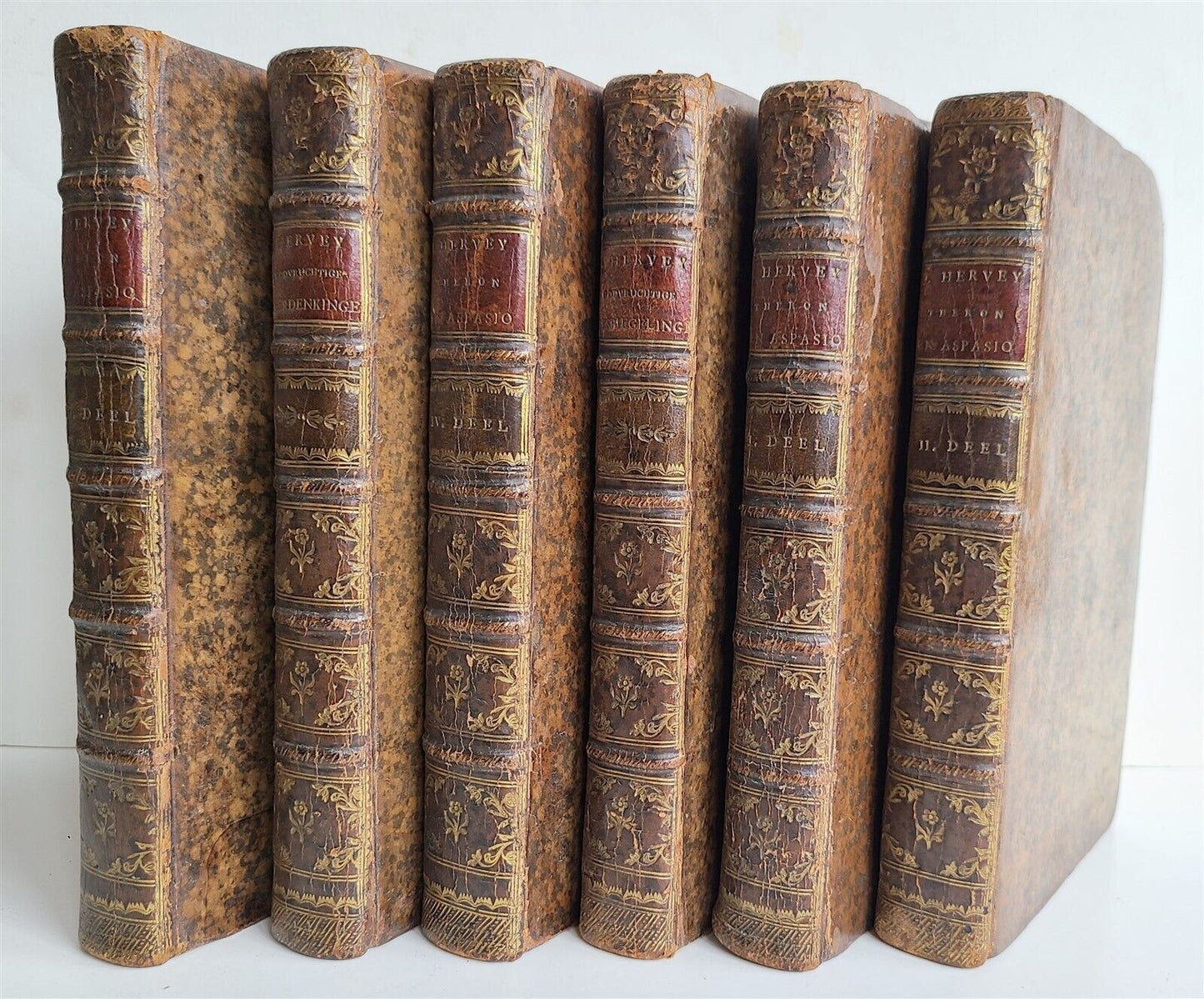 1757-1761 6 volumes illustrated set in DUTCH antique Theron and Aspasio