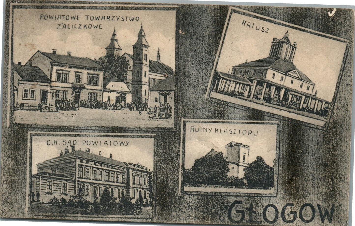 GLOGOW POLAND ANTIQUE POSTCARD