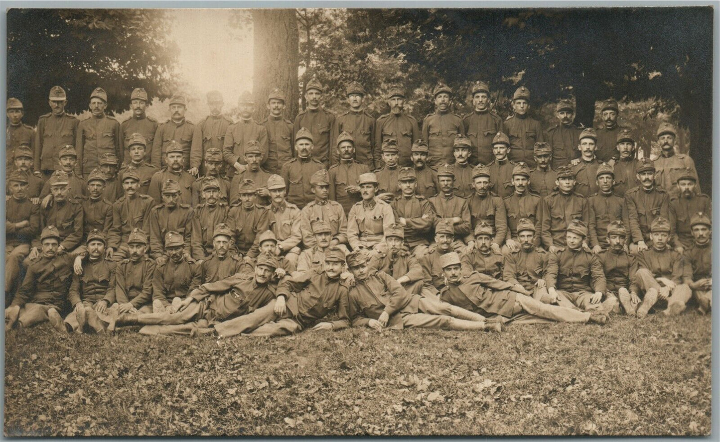 WW1 SOLDIERS GROUP ANTIQUE REAL PHOTO POSTCARD RPPC