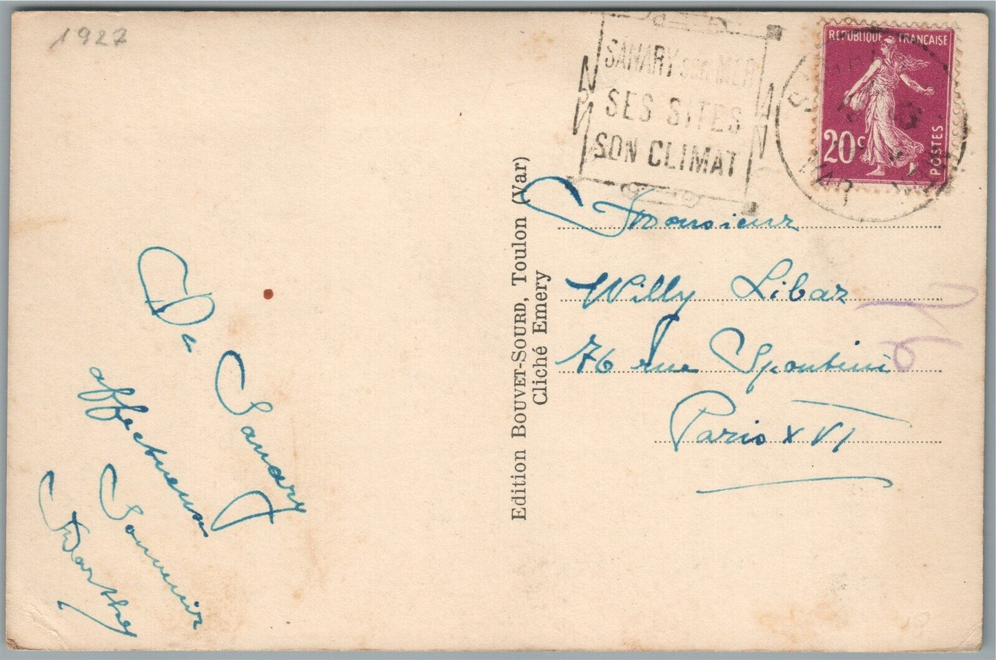 FRENCH SUBMARINE SOUS MARIN TURQUOISE ANTIQUE REAL PHOTO POSTCARD RPPC