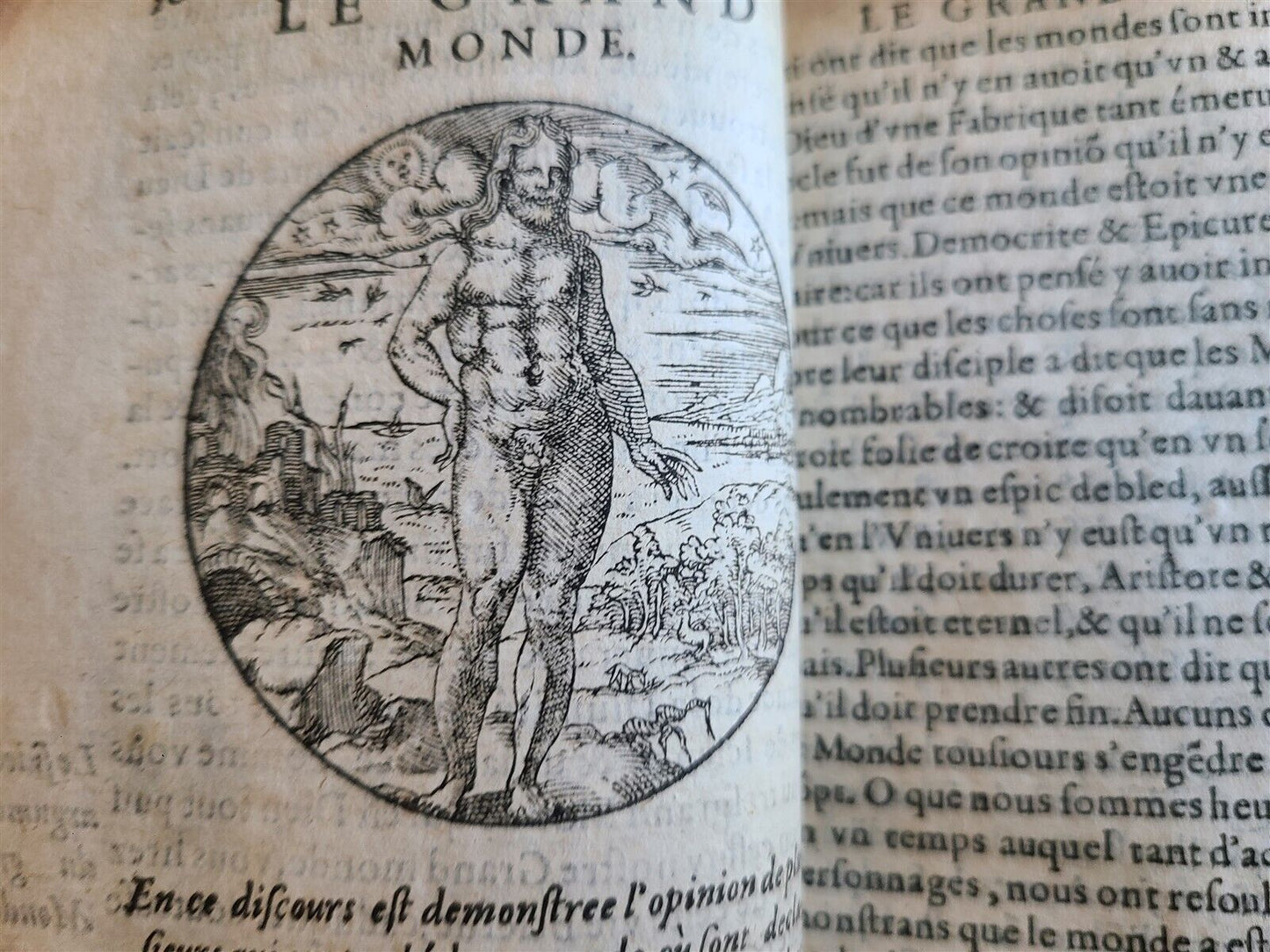 1583 LES MONDES CELESTES TERRESTRES by ANTONIO DONI antique ILLUSTRATED rare