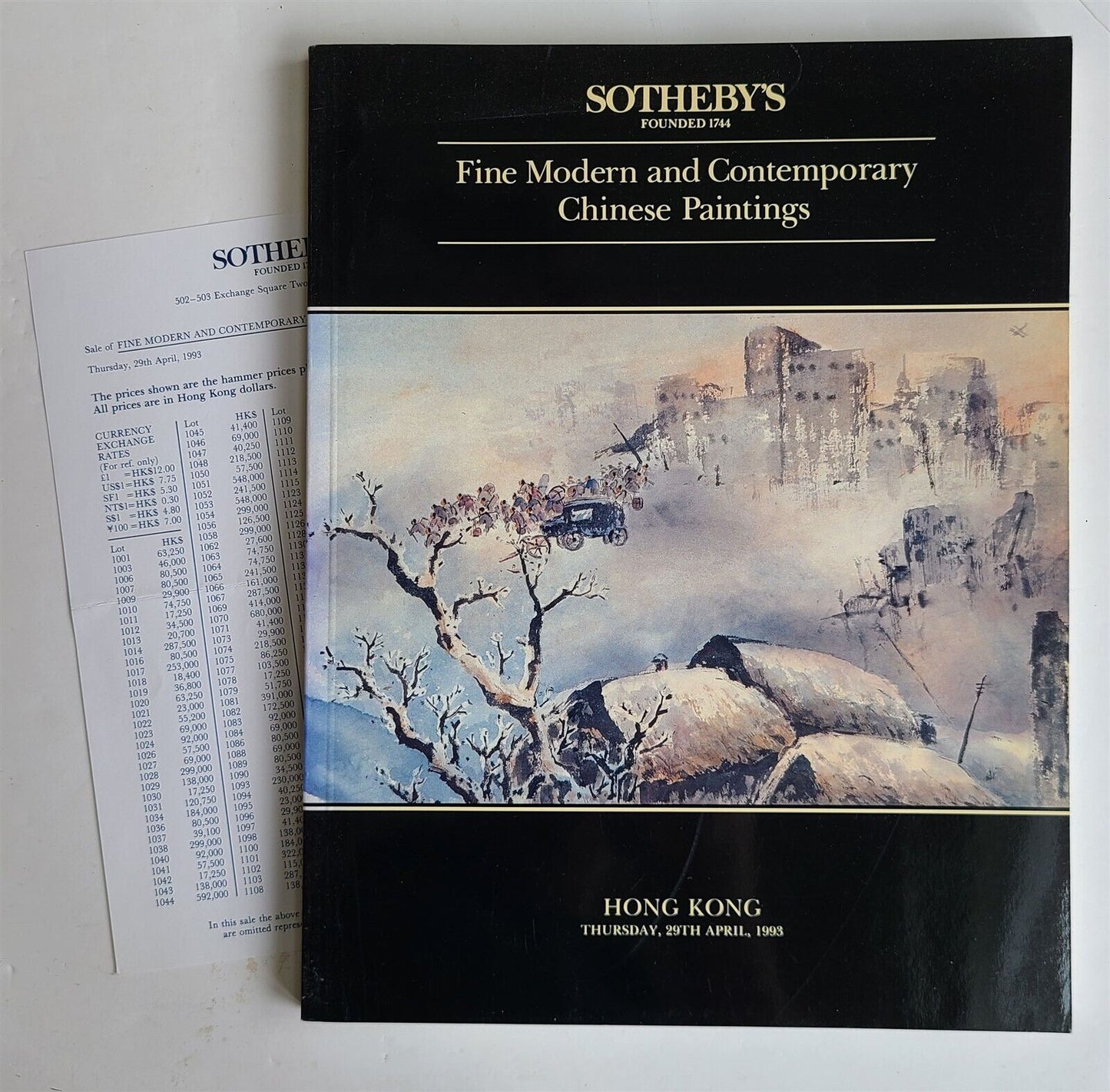 CHINESE MODERN PAINTINGS HONG KONG SOTHEBY'S 1993 AUCTION CATALOG