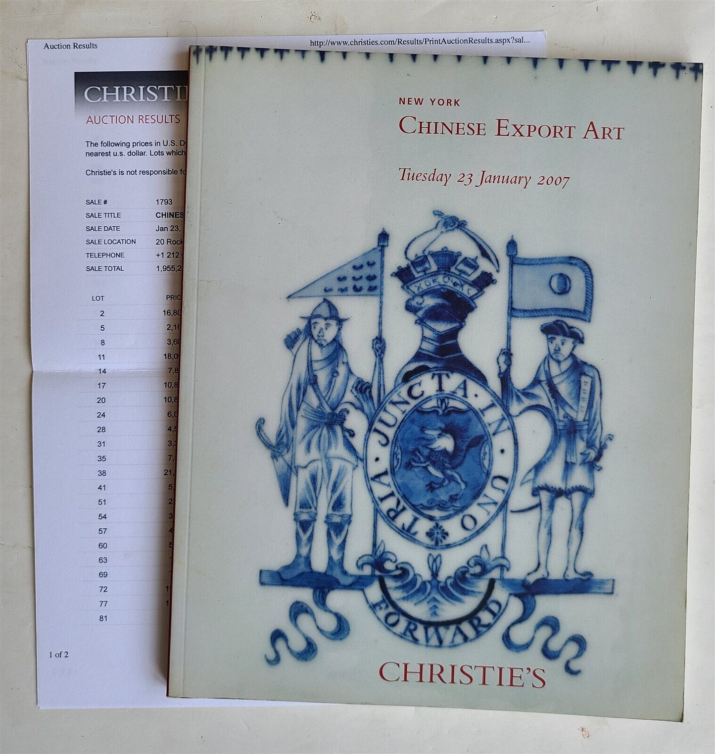 CHINESE EXPORT ART CHRISTIE'S 2007 AUCTION CATALOG