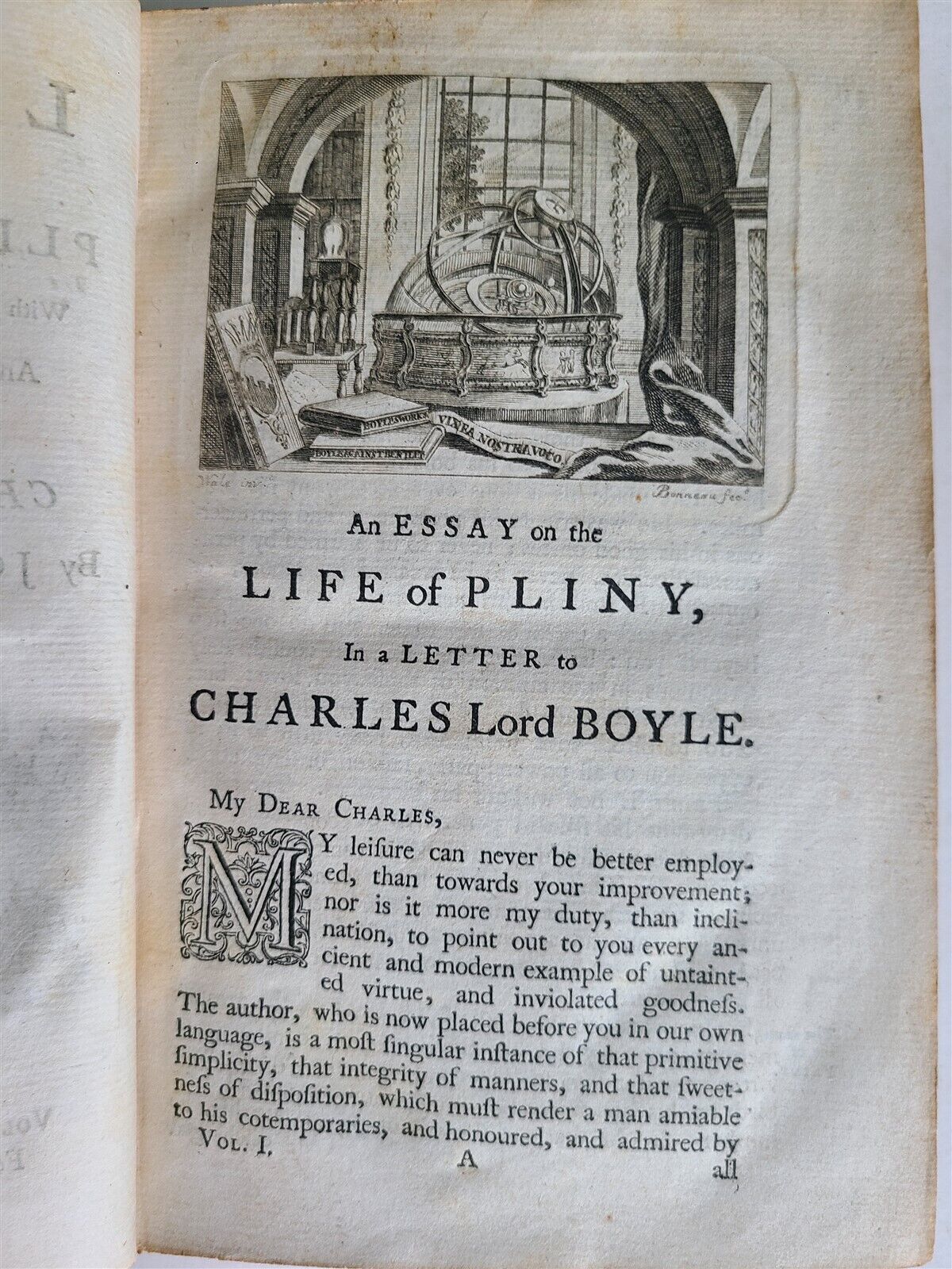 1751 Letters of Pliny the Younger addressed to Charles Lord Boyle 2 vols antique