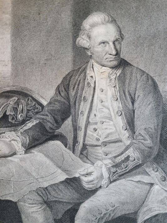 1790 CAPT. JAMES COOK 18th CENTURY ENGRAVING by Holloway Del Et Sulp antique