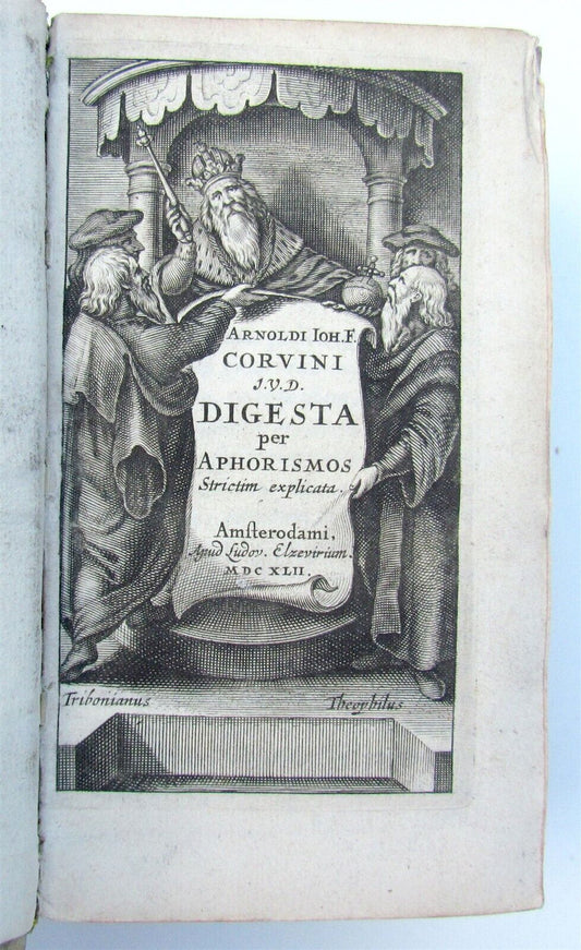 1642 DIGESTA PER APHORISMOS by ARNOLDI CORVINI antique VELLUM BOUND in LATIN