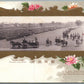 JAPAN RUSSIA WAR ANTIQUE POSTCARD TRIUMPHAL MILITARY JAPANESE ARMY REVIEW