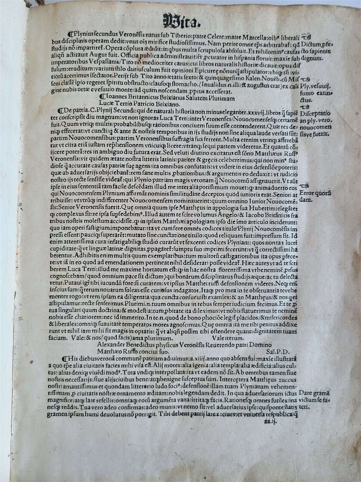 1514 PLINY THE YOUNGER F. Regnault POST-INCUNABULA antique NATURAL HISTORY rare