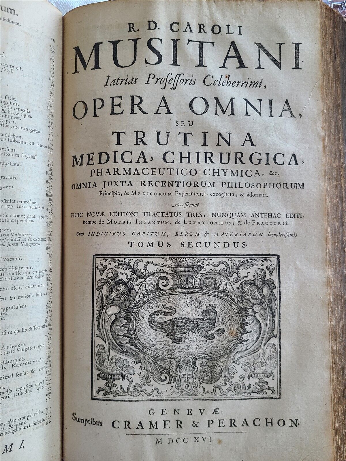 1716 MEDICAL antique PIGSKIN FOLIO MEDICA CHIRURGICA PHARMACEUTICO-CHYMICA