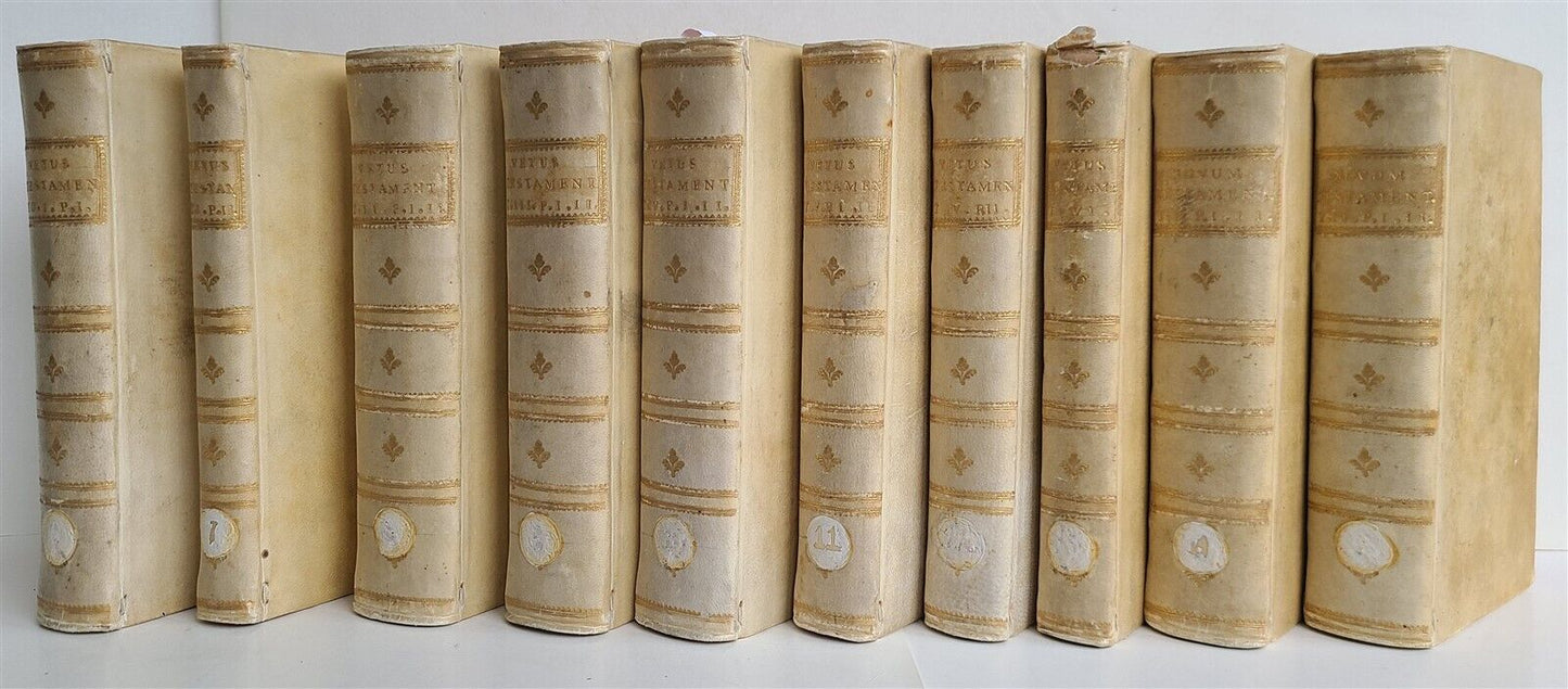 1768 BIBLE in LATIN 10 volumes VELLUM BOUND antique OLD & NEW TESTAMENT BIBLIA