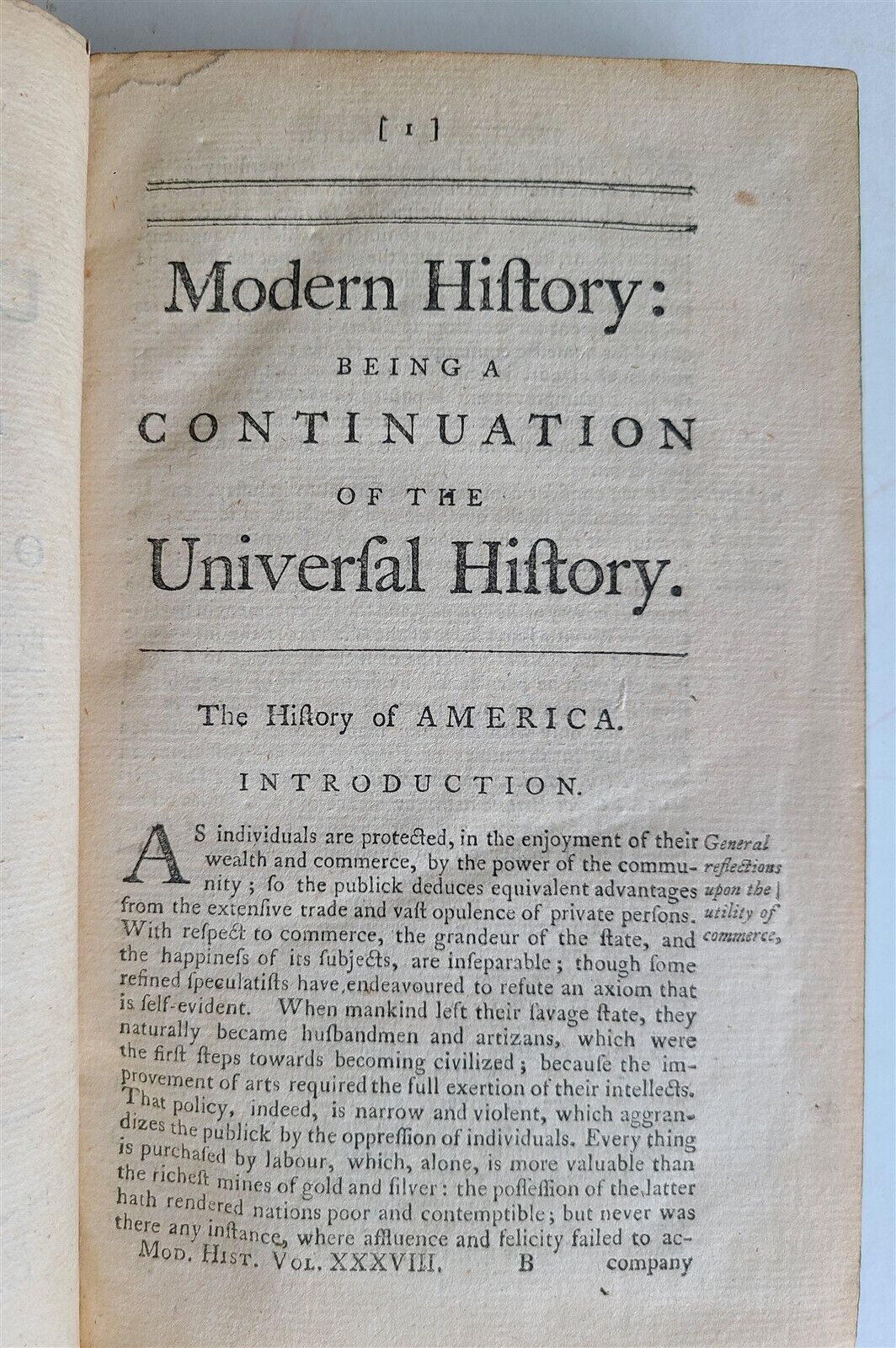 1763 MODERN PART OF UNIVERSAL HISTORY from EARLIEST TIME antique AMERICA 2 vols