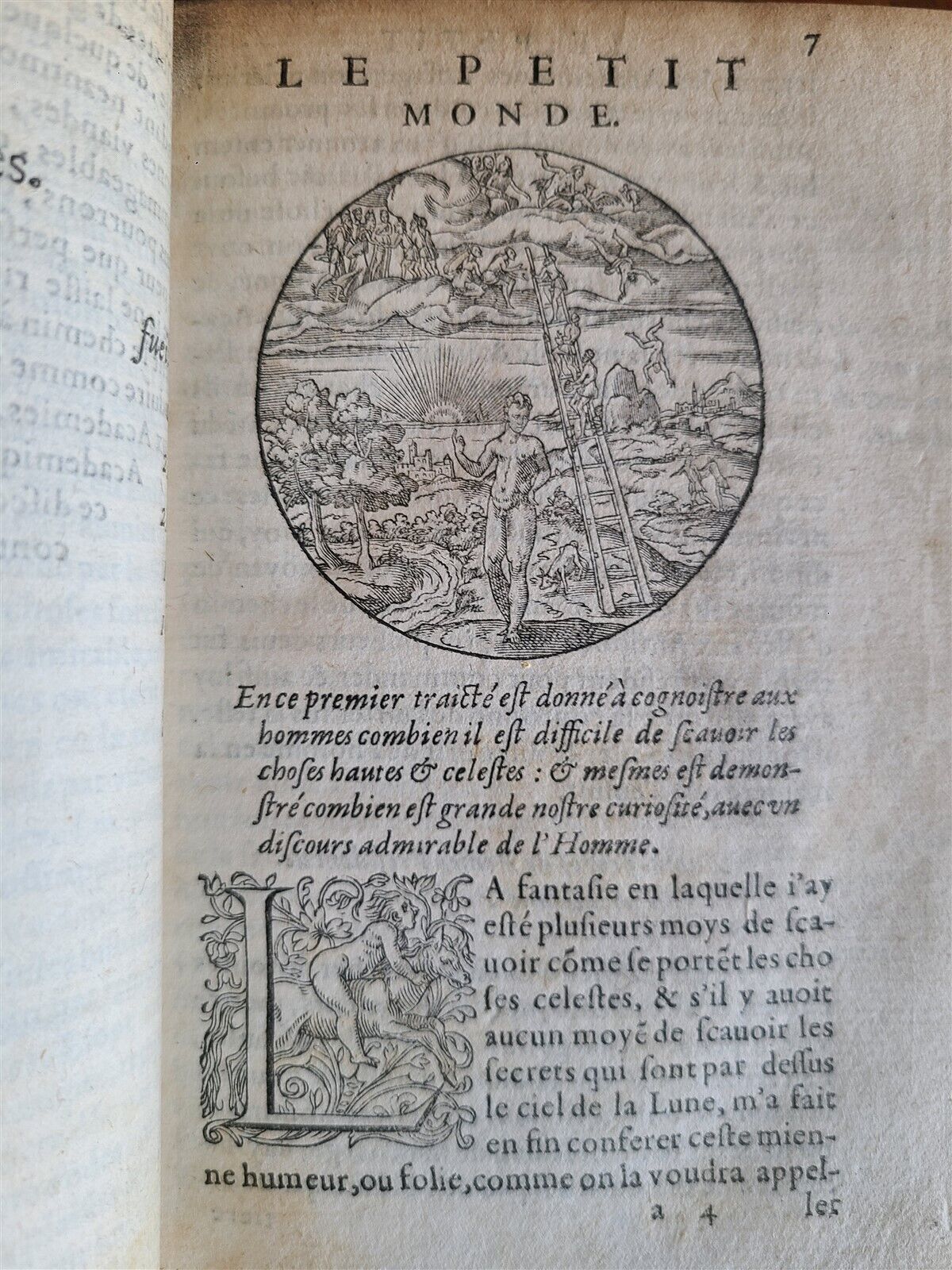 1583 LES MONDES CELESTES TERRESTRES by ANTONIO DONI antique ILLUSTRATED rare