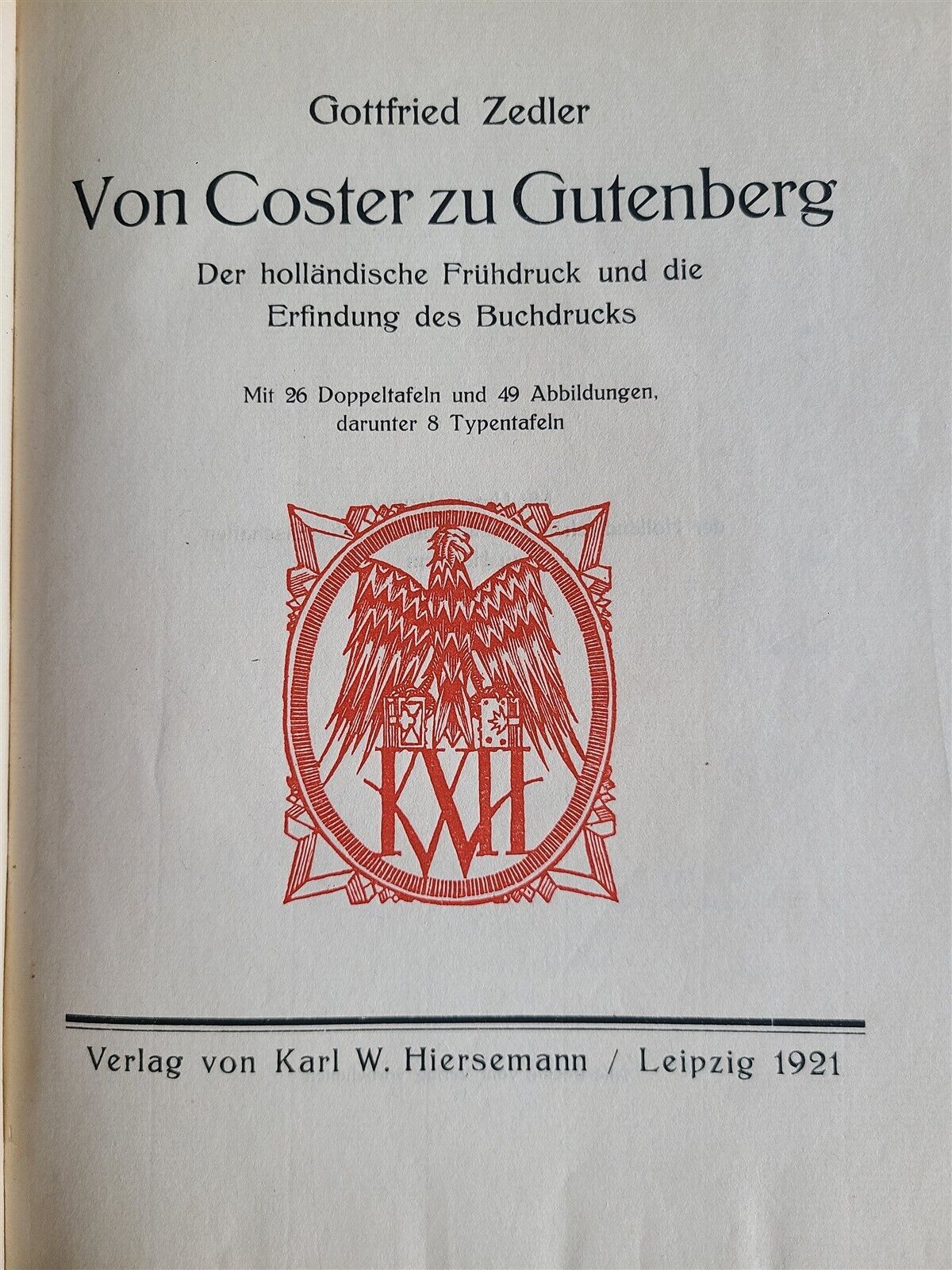 1921 VON COSTER ZU GUTENBERG by G. SEDLER illustrated ANTIQUE