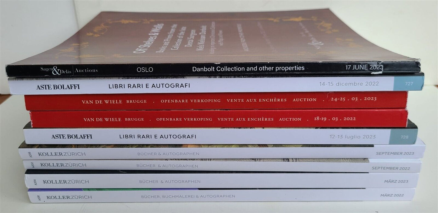 LOT of 9 AUCTION CATALOGS 2022-2023 BOOKS AUTOGRAPHS & MANUSCRIPTS