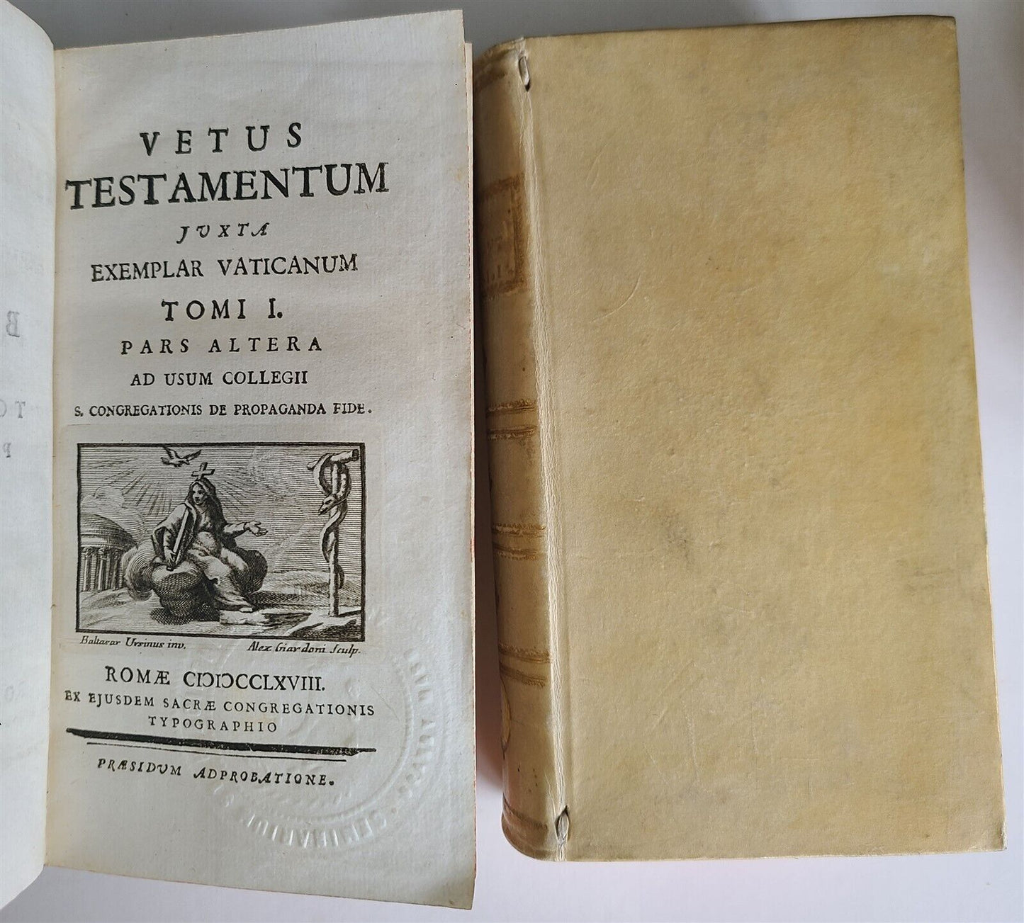 1768 BIBLE in LATIN 10 volumes VELLUM BOUND antique OLD & NEW TESTAMENT BIBLIA