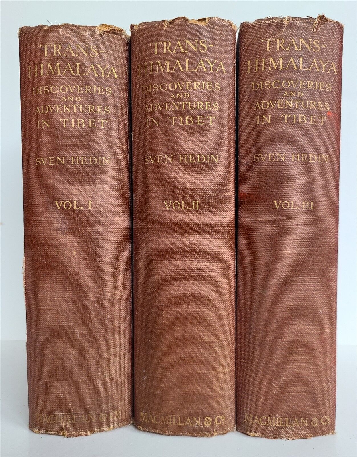 1910 TRANS-HIMALAYA DISCOVERIES & ADVENTURES in TIBET antique ILLUSTRATED 3 vols