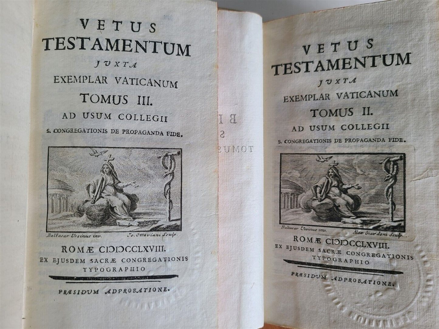 1768 BIBLE in LATIN 10 volumes VELLUM BOUND antique OLD & NEW TESTAMENT BIBLIA