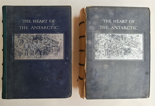 1909 THE HEART OF THE ANTARCTICS 2 vols by Shackleton antique ILLUSTRATED 1st ED