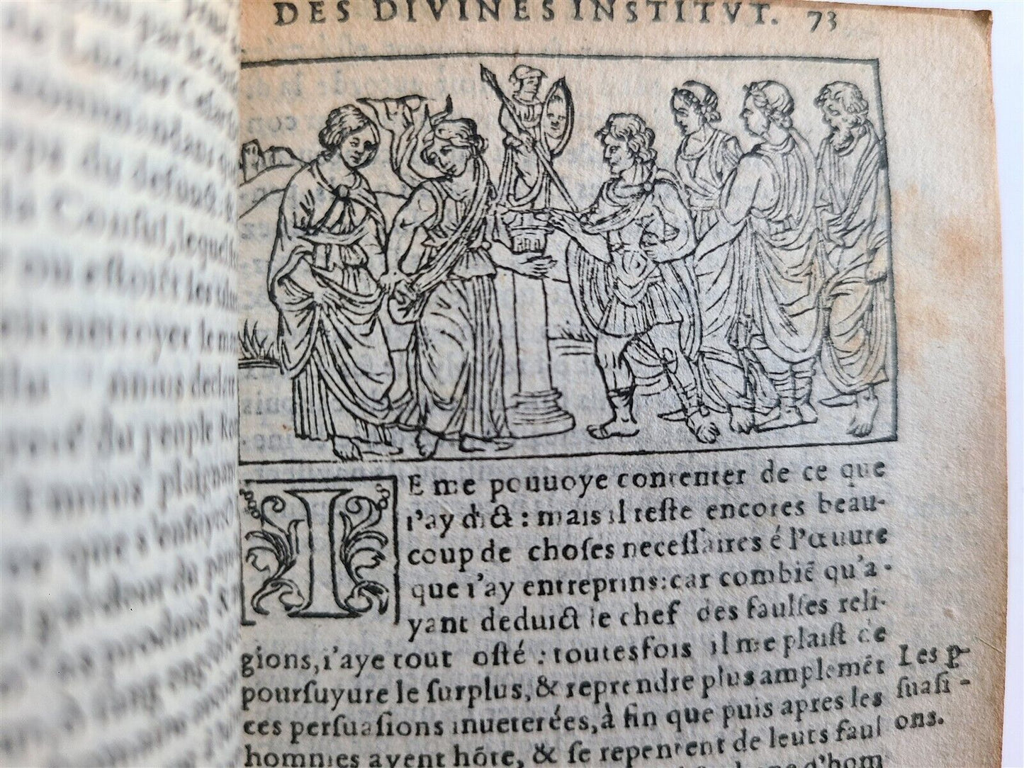 1551 TREATISE AGAINST PAGAN BELIEFS LACTANTIUS antique ILLUSTRATED 179 WOODCUTS