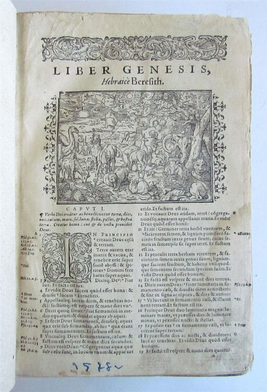 1578 BIBLE ILLUSTRATED by Tobias Stimmer antique BIBLIA LATINA 16th CENTURY