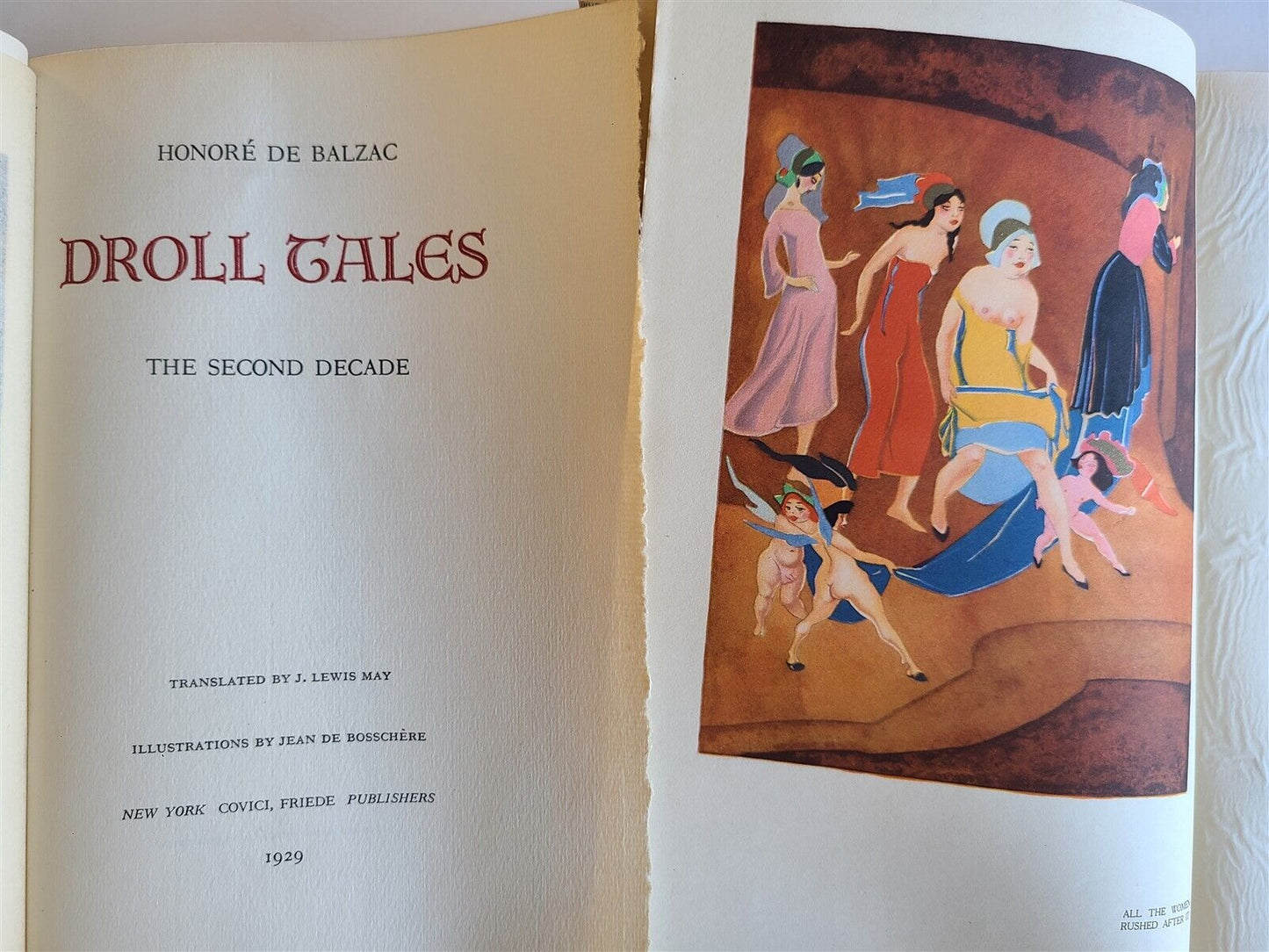 1929 DROLL TALES by HONORE DE BALZAC antique ILLUSTRATED by Jean De Bosschere