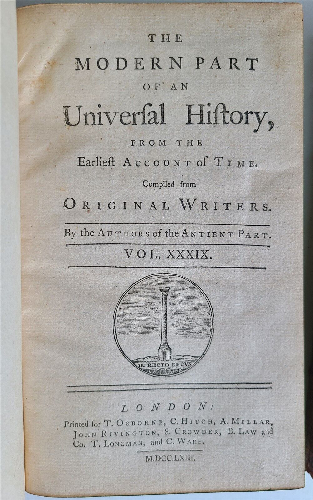 1763 MODERN PART OF UNIVERSAL HISTORY from EARLIEST TIME antique AMERICA 2 vols