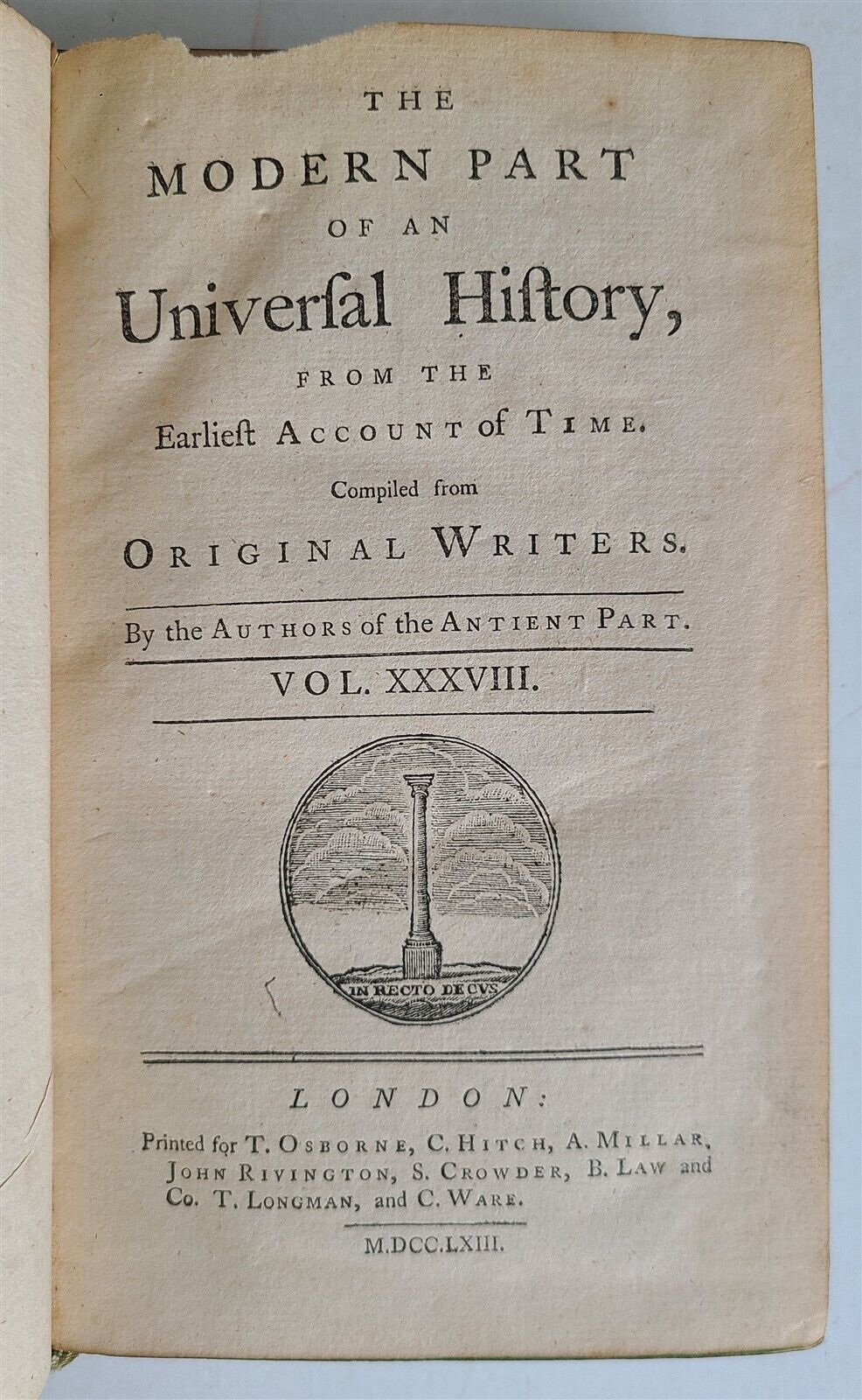 1763 MODERN PART OF UNIVERSAL HISTORY from EARLIEST TIME antique AMERICA 2 vols