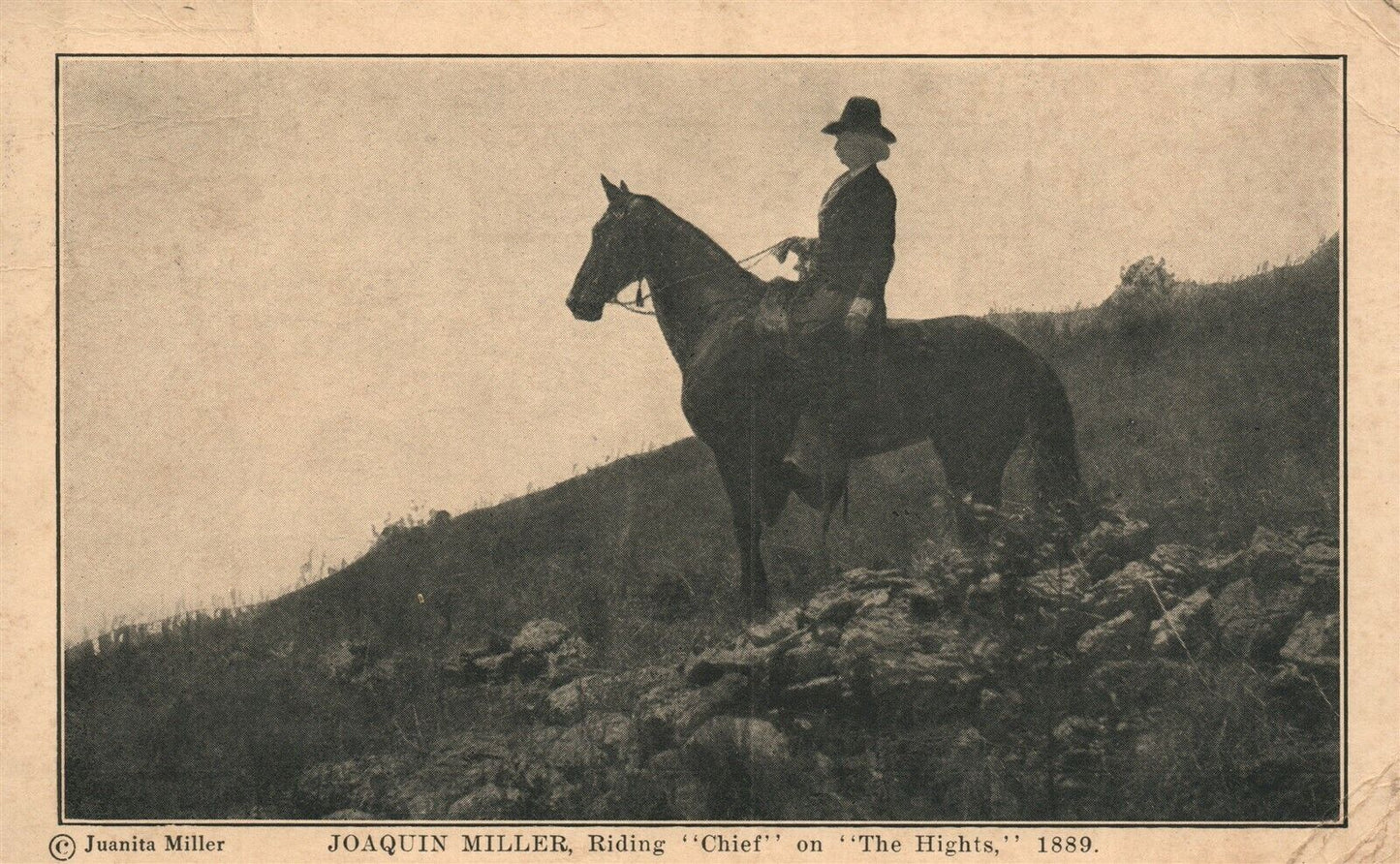 JOAQUIN MILLER RIDING CHIEF on the HIGHTS ANTIQUE POSTCARD