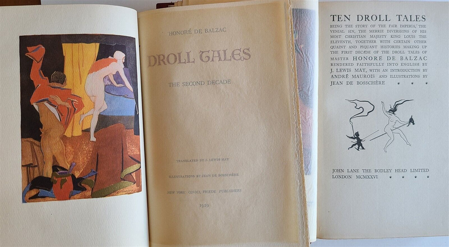 1929 DROLL TALES by HONORE DE BALZAC antique ILLUSTRATED by Jean De Bosschere