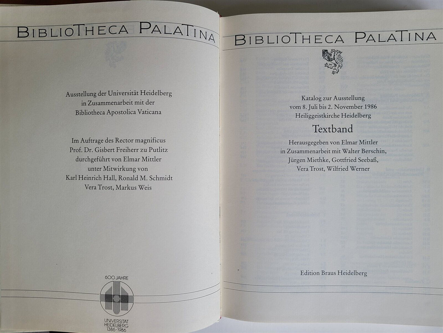 1986 BIBLIOTHECA PALATINA 2 VOLUMES ILLUSTRATED CATALOG on 16th C.ENTURY BOOKS