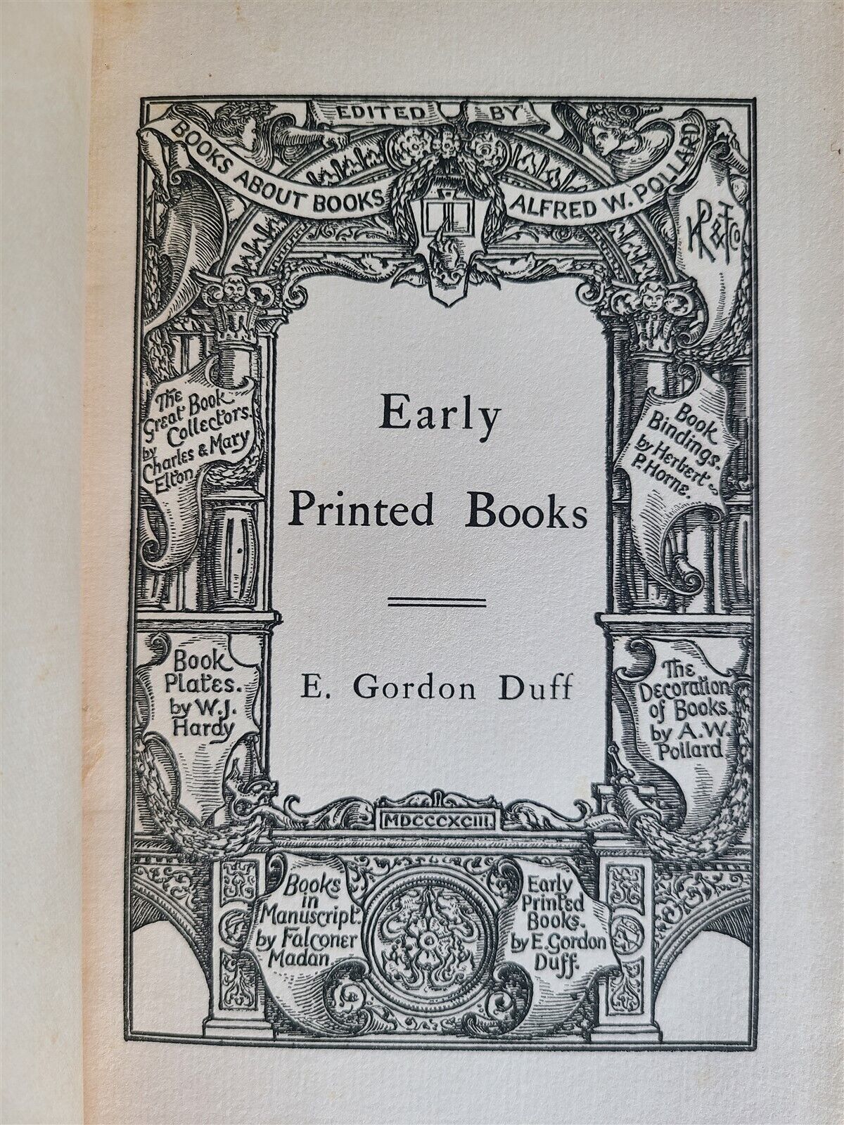 1893 EARLY PRINTED BOOKS by GORDON DUFF antique