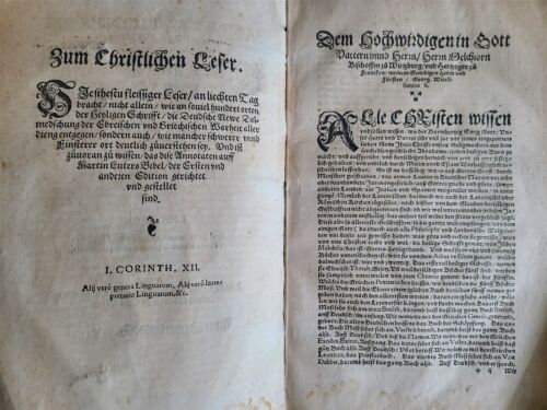 1557 BIBLE COMMENTARY by Georg Witzel antique 16th CENTURY VELLUM in German