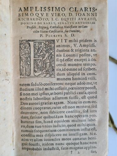 1585 LAW BOOK in LATIN De Testamentis Coniugum Libri Quinque antique VELLUM