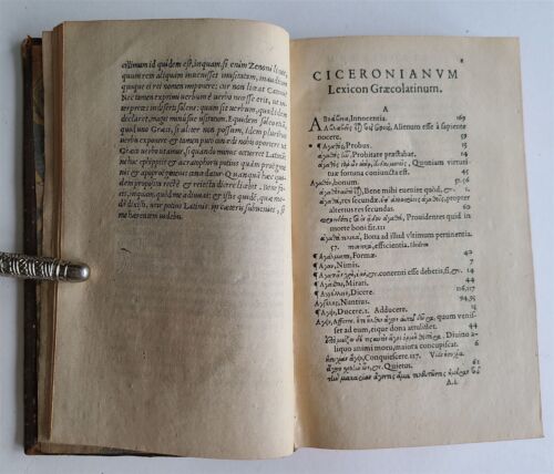 1557 CICERONIAN GREEK LEXICON by HENRY ESTIENNE antique 16th CENTURY