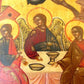 RUSSIAN ICON of OLD TESTAMENT TRINITY 19th CENTURY antique HAND PAINTED